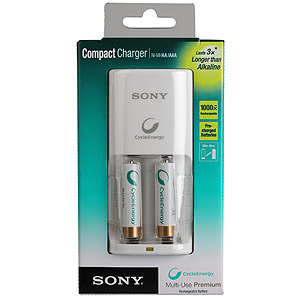 [BCG34HW2KN] Sony Compact Charger + 2 AA 2100mAh cycle energy BLUE (10/770)