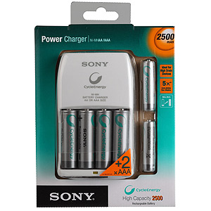 [BCG34HLD6E] Sony Power Charger+4AA 2500mAh+2 AAA 900mAh (10/480)