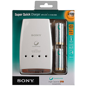 [BCG34HRMF4N] Sony Refresh Charger with LCD+4 AA 2700mAh (10/360)