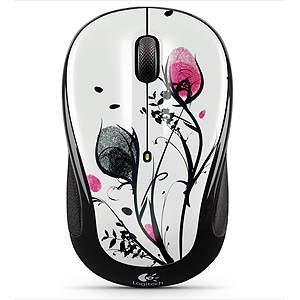 910-002411  Logitech M325 Wireless Mouse white Fingerprint Flowers USB (10/700)