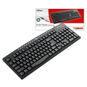 16101  Trust Multimedia Keyboard black USB+PS/2 (20/160)