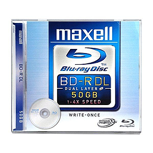 Maxell BluRay (BD-R) DL, 50 Gb, 4x Jewel (5) (5/25)