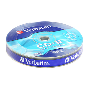 43725 Verbatim CD-R 700mb, 52x, Shrink (10) (10/300/21600)