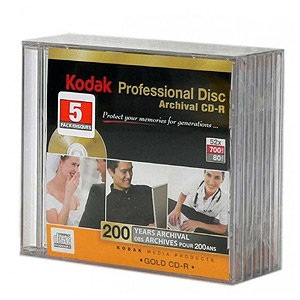 Kodak CD-R Proffesional GOLD 700mb 52x Jewel (5) (5/100/4500)