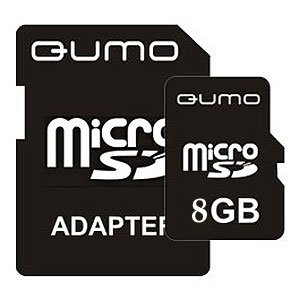 QUMO Micro SDHC 08 Gb Class 6 + adapt (10)