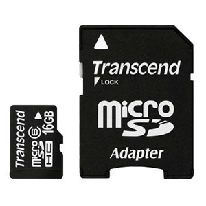 Transcend Micro SDHC 16 Gb Class 6 + adapt (25)