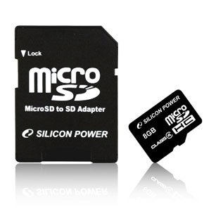 Silicon Power Micro SDHC 08 Gb Class 4 + adapt (10)