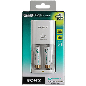 [BCG34HS2R] Sony Compact Charger + 2 AA 1000mAh cycle energy BLUE (10/600)