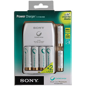 [BCG34HLD6KN] Sony Power Charger+4 AA 2100mAh BLUE+2AAA 800mAh BLUE (10/420)