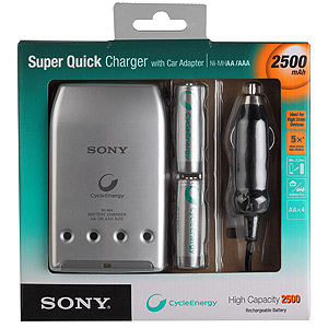 [BCG34HVE4N] Sony Quick Charger + 4x2500mAh+CAR ADAPTOR (10/360)
