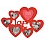 Innova PI06386 Maggiore 6  3 x 10*10, 2 x 12,5*12,5, 1 x 15*15 XXXIII Heart (Red) (10)