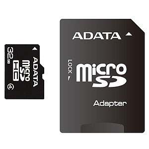 A-Data Micro SDHC 32 Gb Class 4 + adapt.