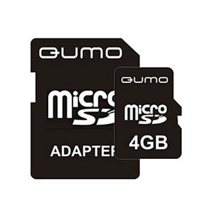 QUMO Micro SDHC 04 Gb Class 4 + adapt (10)