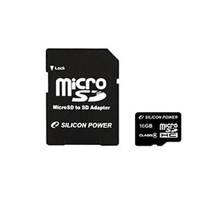 Silicon Power Micro SDHC 16 Gb Class 4 + adapt (10)