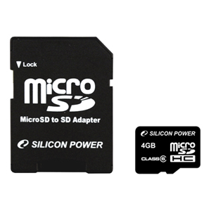 Silicon Power Micro SDHC 04 Gb Class 4 + adapt (10)