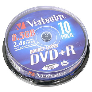 43666 Verbatim DVD+R 8.5Gb, 8x Cake (10) Double Layer (10/200/10000)