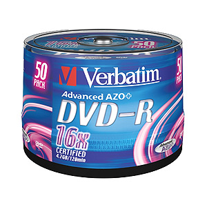 43548 Verbatim DVD-R 4.7Gb, 16x Cake (50) (50/200/16000)