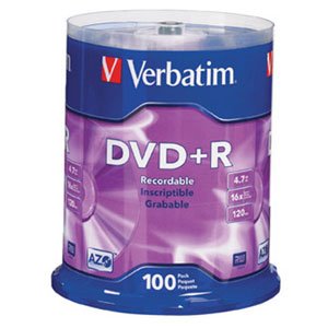 43551 Verbatim DVD+R 4.7Gb, 16x Cake (100) (100/400/20000)