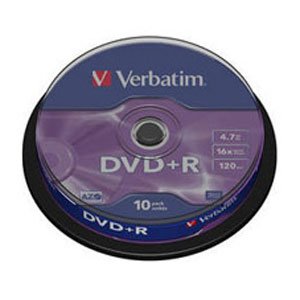 43498 Verbatim DVD+R 4.7Gb, 16x Cake (10) (10/200/10000)