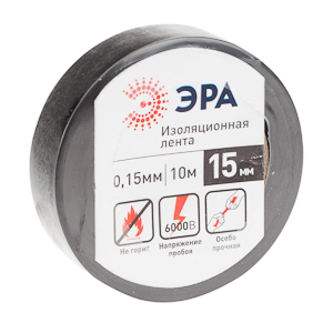 43829/43812 ЭРА ПВХ-изолента 15мм*10м черная (10/500/12000)
