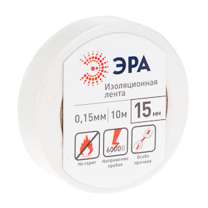 43881/43874 ЭРА ПВХ-изолента 15мм*10м белая (10/500/12000)