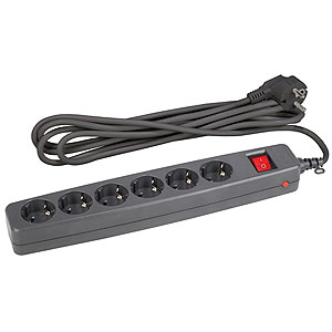 SF-6es-4m-B Сет.фильтр ЭРА (черный) с заземл, 3x1мм2, со шт, с выкл, 6гн, 4м, кор (20/360)