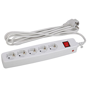 SF-5es-4m-W Сет.фильтр ЭРА (белый) с заземл, 3x1мм2, со шт, с выкл, 5гн, 4м, кор (20/300)