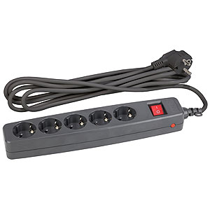 SF-5es-4m-B Сет.фильтр ЭРА (черный) с заземл, 3x1мм2, со шт, с выкл, 5гн, 4м, кор (20/300)