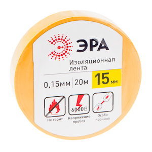 43768/43751 ЭРА ПВХ-изолента 15мм*20м желтая (10/200/7200)