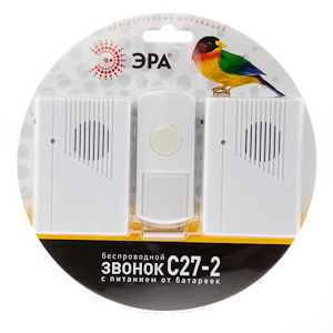 Звонок ЭРА C27-2 беспроводной, два динамика (10/60/480)