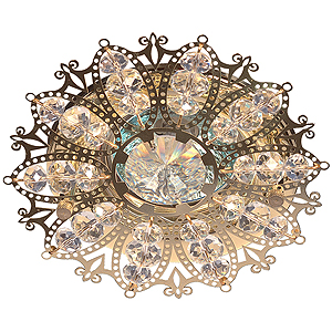 DK36 GD/WH Светильник ЭРА декор снежинка MR16,12V, 50W, золото/прозрачный (30)