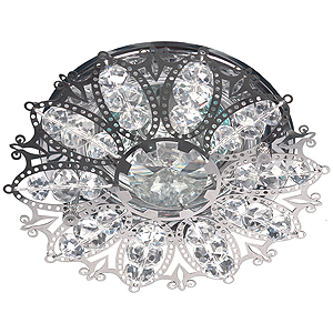 DK36 CH/WH Светильник ЭРА декор снежинка MR16,12V, 50W, хром/прозрачный (30)