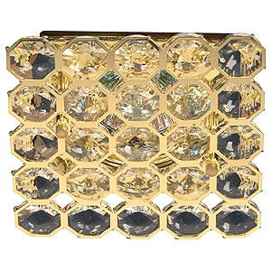 DK35 GD/WH Светильник ЭРА декор соты MR16,12V, 50W, золото/прозрачный (30)