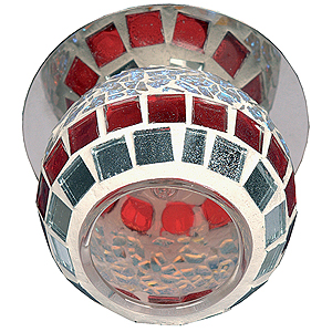 DK34 CH/R Светильник ЭРА декор  витражG4,20W,12V, хром/прозрачный/красный (50)
