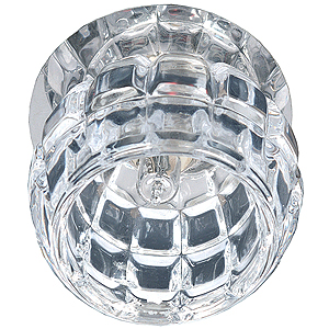 DK32 CH/WH Светильник ЭРА декор плафон с насечками в виде квадратов хром/прозрачный (50)