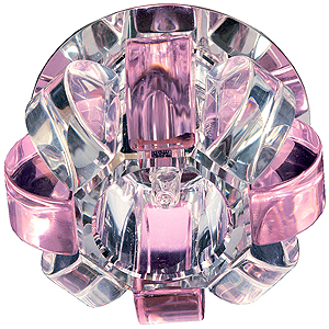 DK31 CH/WH/PK Светильник ЭРА декор корона G4,20W,12V, JCхром/прозрачный/розовый (50)