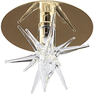 DK30 GD/WH Светильник ЭРА декор звездочка на ножке G4,20W,12V, JC золото/прозрачный (50)