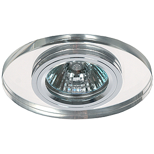DK26 CH/WH Светильник ЭРА декор стеклянный овал MR16,12V, 50W, хром/зеркальный прозрачный (50)