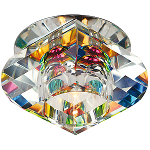 DK25 CH/MIX Светильник ЭРА декор хрустальный пирамидальный G9,220V, 50W, хром/перламутр (30)