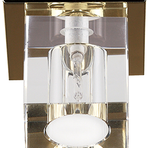 H Светильник ЭРА декор куб стеклянный малый золото/прозрачный (50)