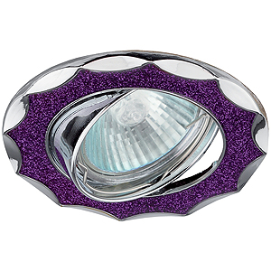 DK17 CH/SH PU Светильник ЭРА декор звезда со стеклянной крошкой MR16,12V, 50W, хром/фиолетовый бл