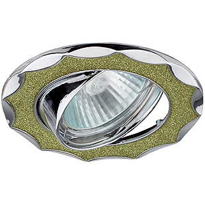 DK17 CH/SH CY Светильник ЭРА декор звезда со стеклянной крошкой MR16,12V, 50W, хром/салатовый бле