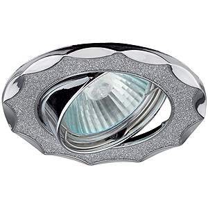 DK17 CH/SH SL Светильник ЭРА декор звезда со стеклянной крошкой MR16,12V, 50W,хром/серебряный бле