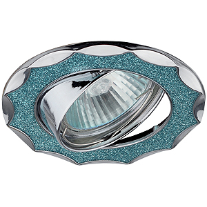 DK17 CH/SHBL1 Светильник ЭРА декор звезда со стеклянной крошкой MR16,12V, 50W, хром/голубой блеск