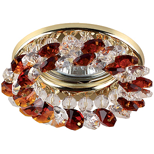 DK16 GD/WH/T Светильник ЭРА декор круглый с мелкими хрусталиками MR16,12V, 50W, хром/прозрачный/я