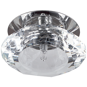 DK12 CH/WH Светильник ЭРА декор хрустальный плафон G4,20W,12V, JC хром/прозрачный (30)