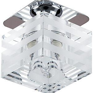 DK9 CH/WH Светильник ЭРА декор хрусталь куб с объемным рисунком G9,220V, 50W, хром/прозрачный (30)
