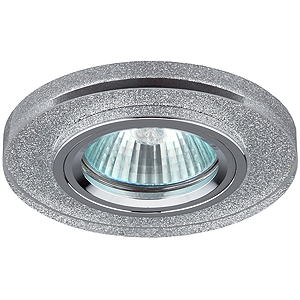 DK7 CH/SHSL Светильник ЭРА декор стекло круглое MR16,12V, 50W, хром/серебряный блеск (50)