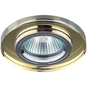 DK7 CH/YL Светильник ЭРА декор стекло круглое MR16,12V, 50W, хром/желтый (50)