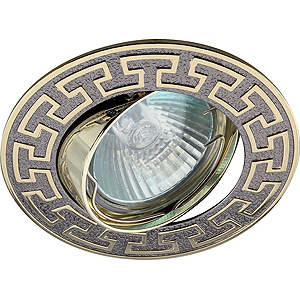 KL28 А GU/G Светильник ЭРА литой пов. антик Т MR16,12V, 50W черный металл/золото (100/1400)